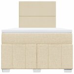 vidaXL Sommier à lattes de lit avec matelas Crème 120x200 cm Tissu