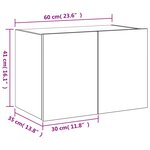 vidaXL Meuble TV mural avec lumières LED chêne marron 60x35x41 cm