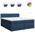 vidaXL Sommier à lattes de lit avec matelas Bleu 200x200 cm Tissu