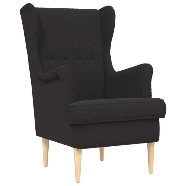 vidaXL Fauteuil Noir Bouclé