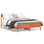 vidaXL Cadre de lit sans matelas cire marron 150x200cm bois pin massif
