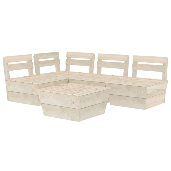 vidaXL Salon de jardin palette 5 Pièces Bois d'épicéa imprégné