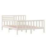 vidaXL Cadre de lit Blanc Bois massif 160x200 cm