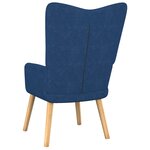 vidaXL Chaise de relaxation avec tabouret Bleu Tissu
