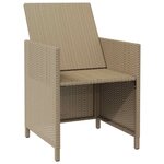 vidaXL Chaises de jardin avec coussins lot de 4 Résine tressée Beige