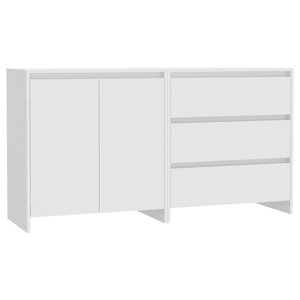 vidaXL Buffets 2 Pièces Blanc Bois d'ingénierie