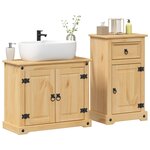 vidaXL Ensemble de meubles salle de bain 2 Pièces Corona bois pin massif