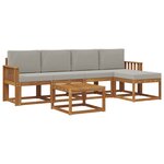 vidaXL Ensemble de canapés d'extérieur 6 pc Gris Naturel et Clair