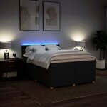 vidaXL Sommier à lattes de lit avec matelas Noir 160x200 cm Tissu
