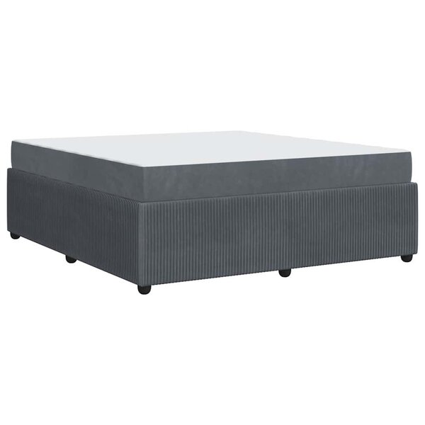 vidaXL Cadre de lit avec matelas Gris foncé 180 x 200 cm Velours