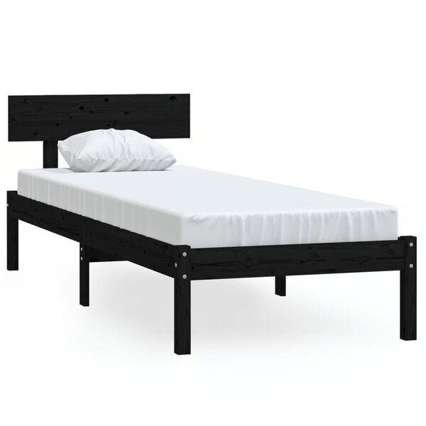 vidaXL Cadre de lit sans matelas noir bois massif