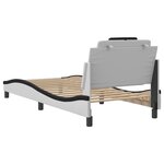 vidaXL Cadre de lit sans matelas blanc et noir 90x190 cm similicuir