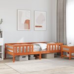 vidaXL Cadre de lit sans matelas cire marron 75x190 cm bois pin massif