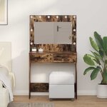 vidaXL Coiffeuse Chêne fumé 78.5 x 41 x 135 cm Bois d'ingénierie