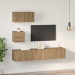 vidaXL Ensemble meuble TV 3 Pièces Chêne artisanal Bois d'ingénierie