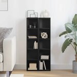 vidaXL Armoires à CD 2 Pièces Noir 21x16x93 5 cm Aggloméré