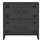 Armoire de bureau casier de bureau meuble de rangement pour salon bureau chambre atelier métallique à 4 portes acier 82 x 80 x 40 cm noir 03_0006327