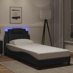 vidaXL Cadre de lit avec LED sans matelas noir 90x200 cm