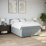 vidaXL Sommier à lattes de lit avec matelas Gris clair 140x200cm Tissu