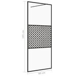 vidaXL Paroi de douche avec verre ESG transparent 80x195 cm Noir