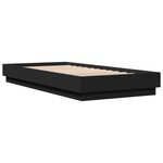 vidaXL Cadre de lit sans matelas noir 90x200 cm bois d'ingénierie