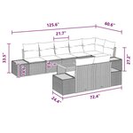 vidaXL Ensemble de canapé de jardin avec coussin 9 Pièces Noir Poly rotin
