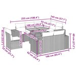 vidaXL Salon de jardin 9 Pièces avec coussins gris résine tressée