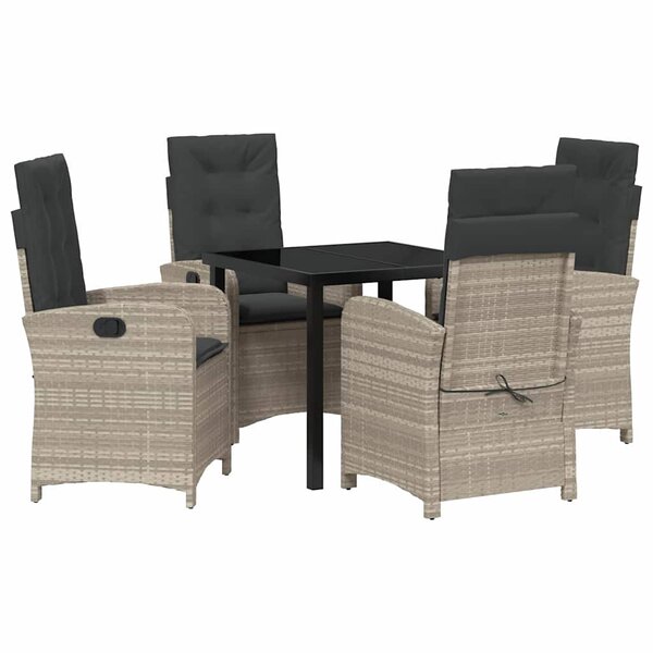 vidaXL Ensemble de salle à manger pour jardin 5 Pièces Gris clair