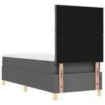 vidaXL Lit à ressorts avec tête de lit Gris foncé 80 x 200 cm tissu