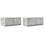 vidaXL Meubles TV 2 Pièces gris béton 60x31x25 5 cm bois d'ingénierie