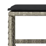 vidaXL Tabourets de jardin et coussins lot de 4 gris clair 41x41x36 cm