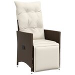 vidaXL Ensemble de bistro de jardin 11 Pièces coussins marron poly rotin