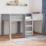 vidaXL Lit Superposé pour Enfants Gris Sonoma 100 x 200 cm