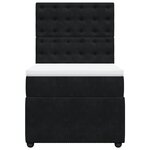 vidaXL Sommier à lattes de lit avec matelas Noir 90x200 cm Velours