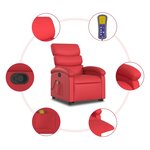 vidaXL Fauteuil inclinable de massage Rouge Similicuir