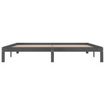 vidaXL Cadre de lit Gris Bois de pin massif 200x200 cm
