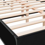 vidaXL Cadre de lit noir 140x190 cm bois d'ingénierie et métal