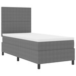 vidaXL Lit ressorts avec matelas & lumière LED gris 90x200 cm tissu côtelé