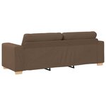 vidaXL Ensemble de Canapés avec coussin 3 Pièces Marron tissu