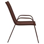 vidaXL Chaises empilables de jardin lot de 4 Marron Tissu textilène