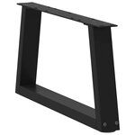 vidaXL Pieds de table basse en forme de V  2 pièces  noir  60 x (30-31 3) cm  acier