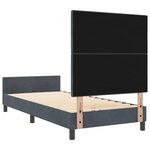 vidaXL Cadre de lit avec tête de lit Gris foncé 100 x 200 cm Velours