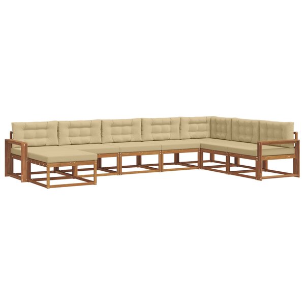 vidaXL Ensemble de canapés d'extérieur 8 pc Naturel et Beige