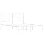 vidaXL Cadre de lit métal sans matelas et tête de lit blanc 135x190 cm