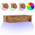 vidaXL Meubles TV avec éclairage LED 2 Pièces vieux bois 60x35x15 5 cm