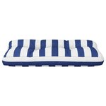 vidaXL Coussin de palette rayures bleues et blanches 70x40x12 cm tissu