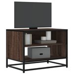 vidaXL Meuble TV chêne marron 61x40x46 cm bois d'ingénierie et métal