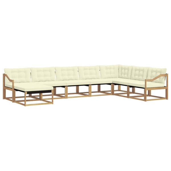 vidaXL Ensemble de canapés d'extérieur 8 Pièces Blanc et crème