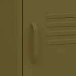 vidaXL Tables de chevet 2 Pièces Vert olive 35x35x51 cm Acier