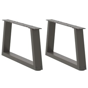vidaXL Pieds de table basse en forme de V  2 pièces  anthracite  60 x (30-31 3) cm  acier